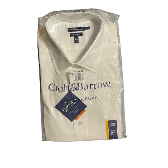 Brand New Croft & Barrow Slim Fit long Sleeve Button Down size 17.5 34/35 - Picture 1 of 3